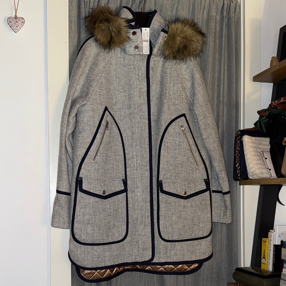 J. Crew NWT Summit parka in Italian stadium-cloth wool